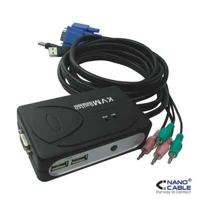 NC KVM SWITCH SVGA USB 1U 2PC CABLE